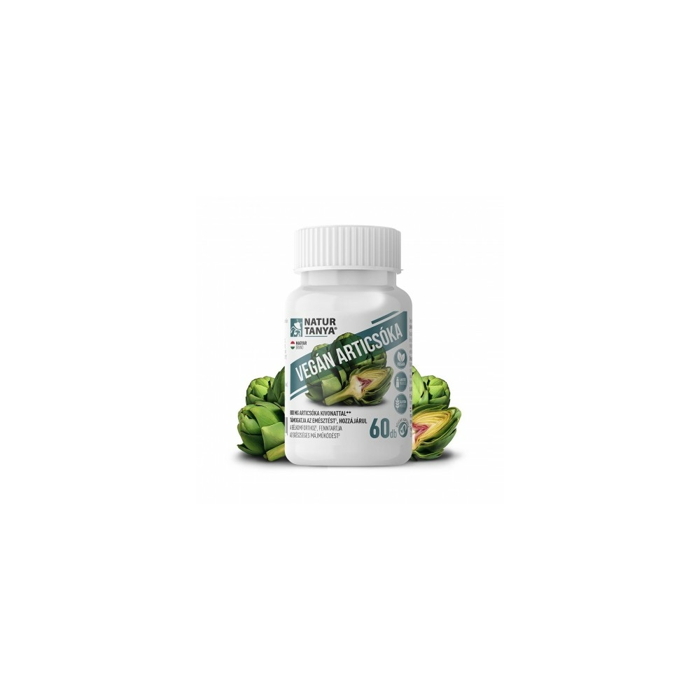 Natur Tanya® Vegán Articsóka – Standardizált articsóka kivonat, ornitin aminosavval és B-vitaminokkal. Egészséges májműködés, emésztés és bélkomfort.