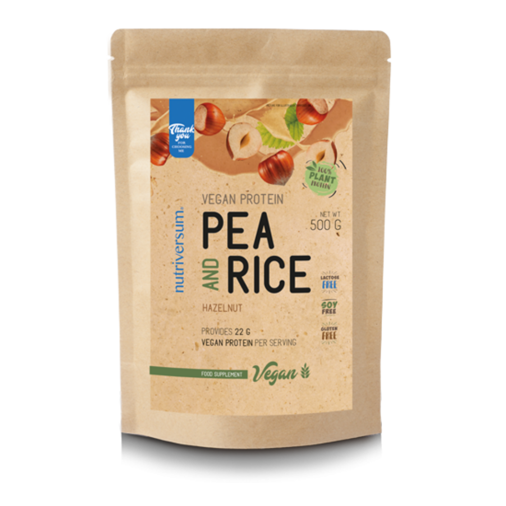 Pea &amp; Rice Vegan Protein - 500g - VEGAN - Nutriversum
